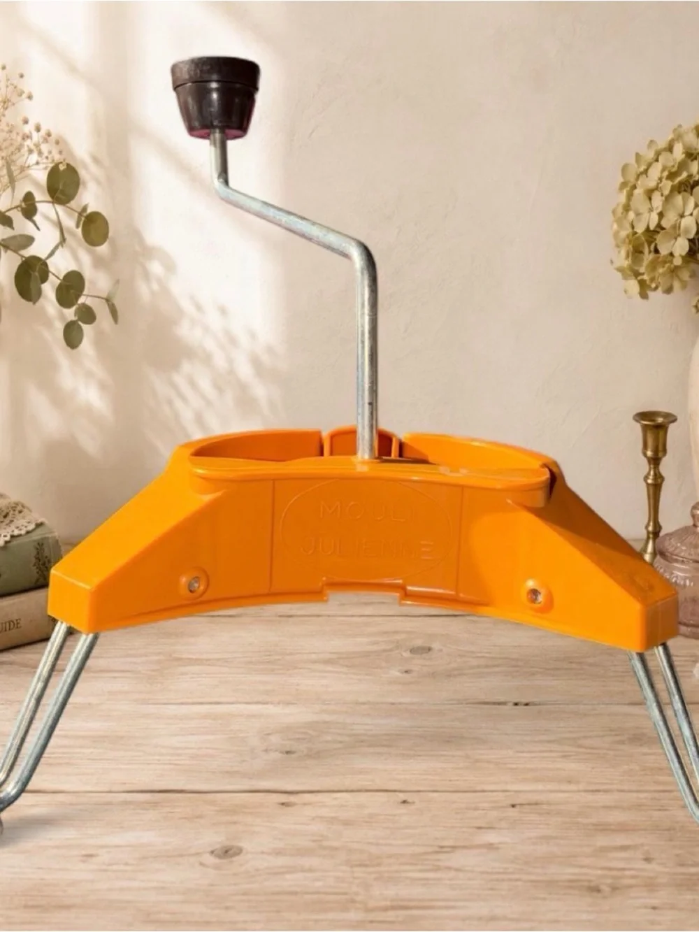 Unique Vintage Moulinex Mouli-Julienne Manual Food Slicer - Orange